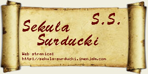 Sekula Surdučki vizit kartica